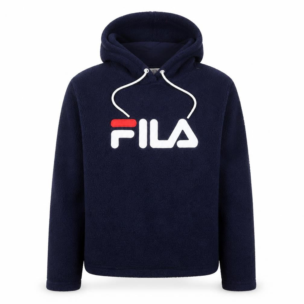 Fila Men's Blue Fleece Pullover Hoodie Size M Logo Sportswear