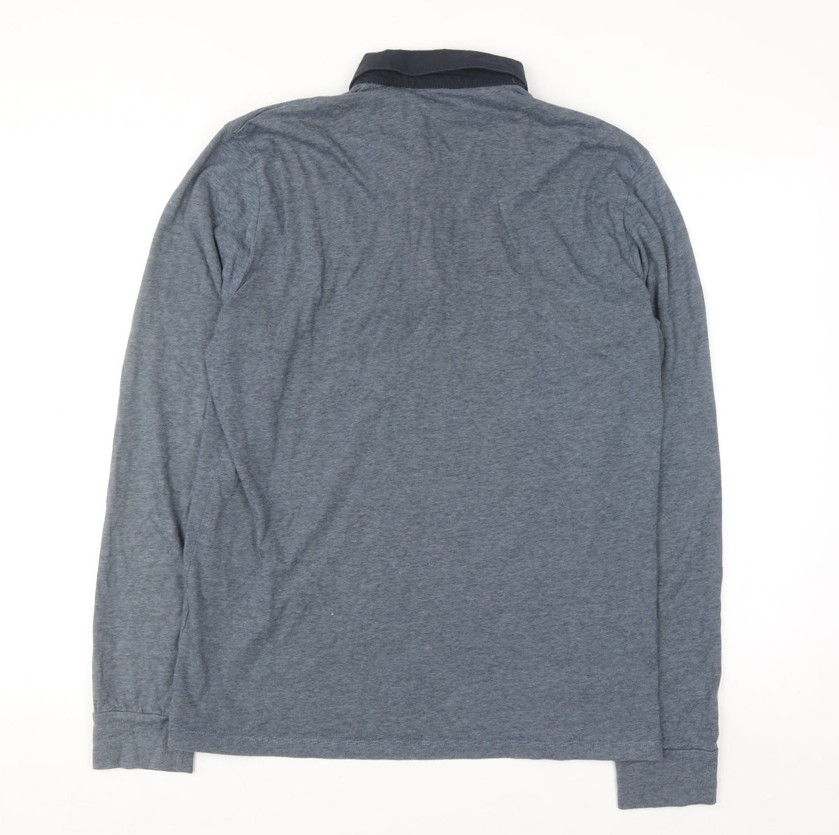 Next Men's Blue Long Sleeve Slim Fit Polo Shirt L