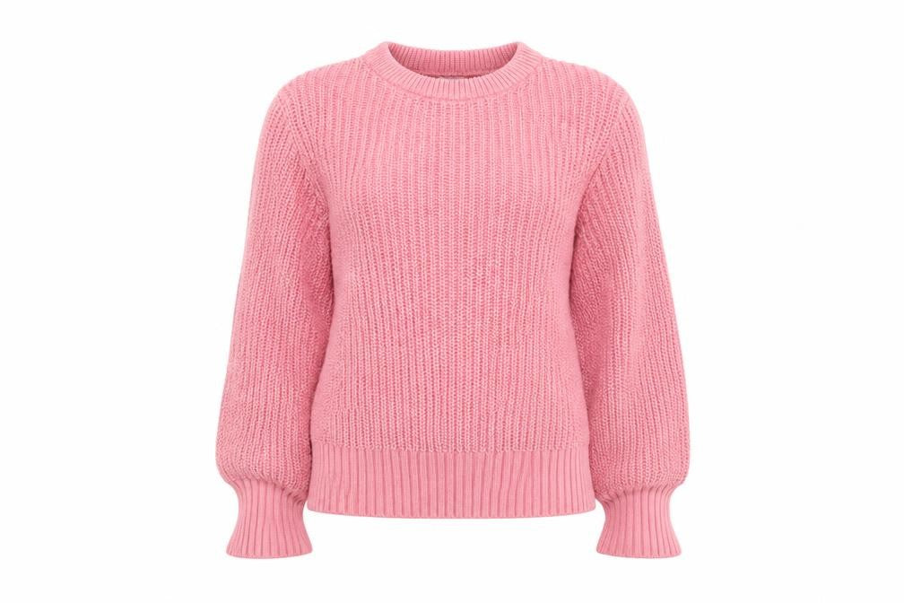J.Crew Women Pink Cotton Chunky Knit Crew Neck Jumper Size S