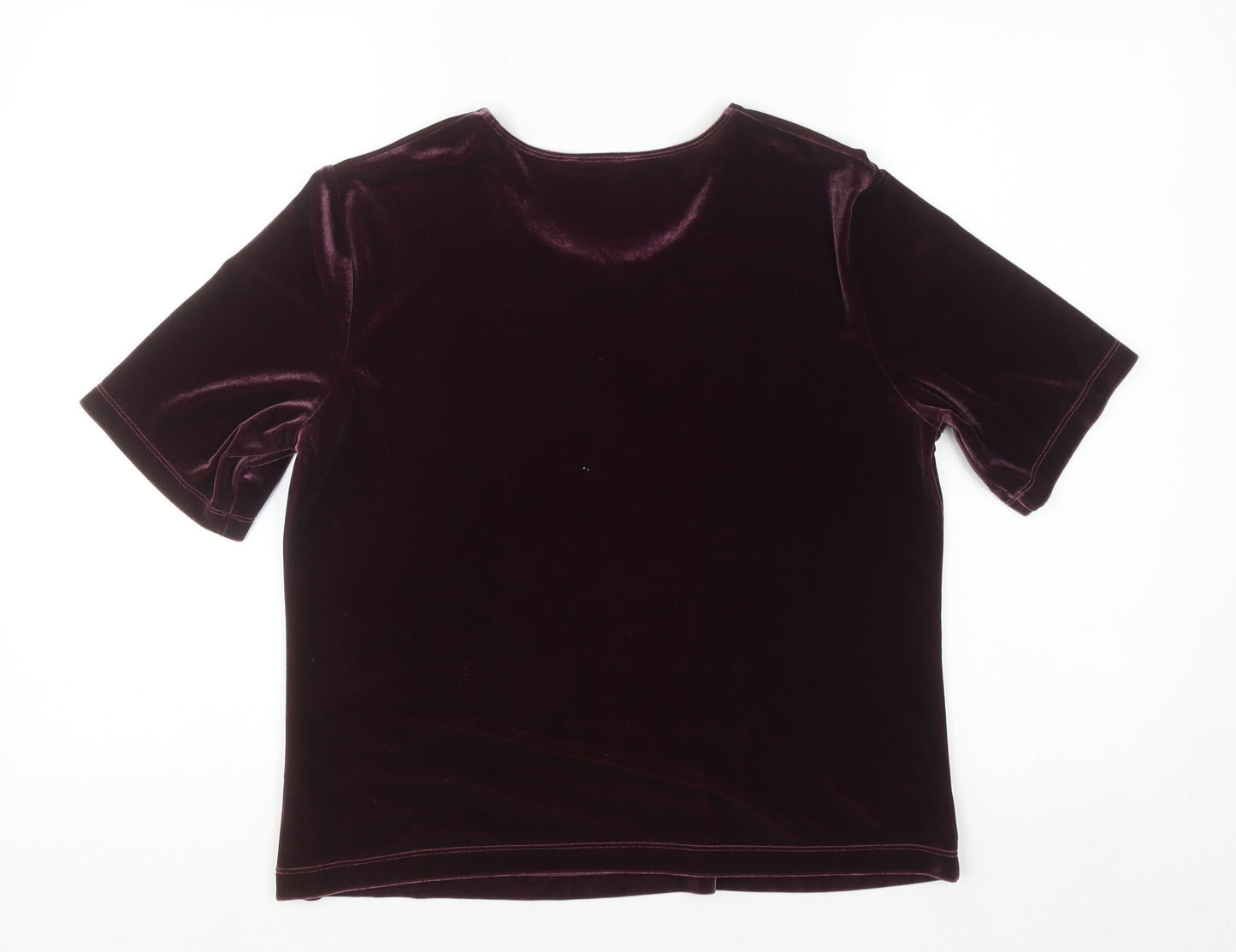 Marks and Spencer Women’s Purple Velvet Short Sleeve Top Size 16