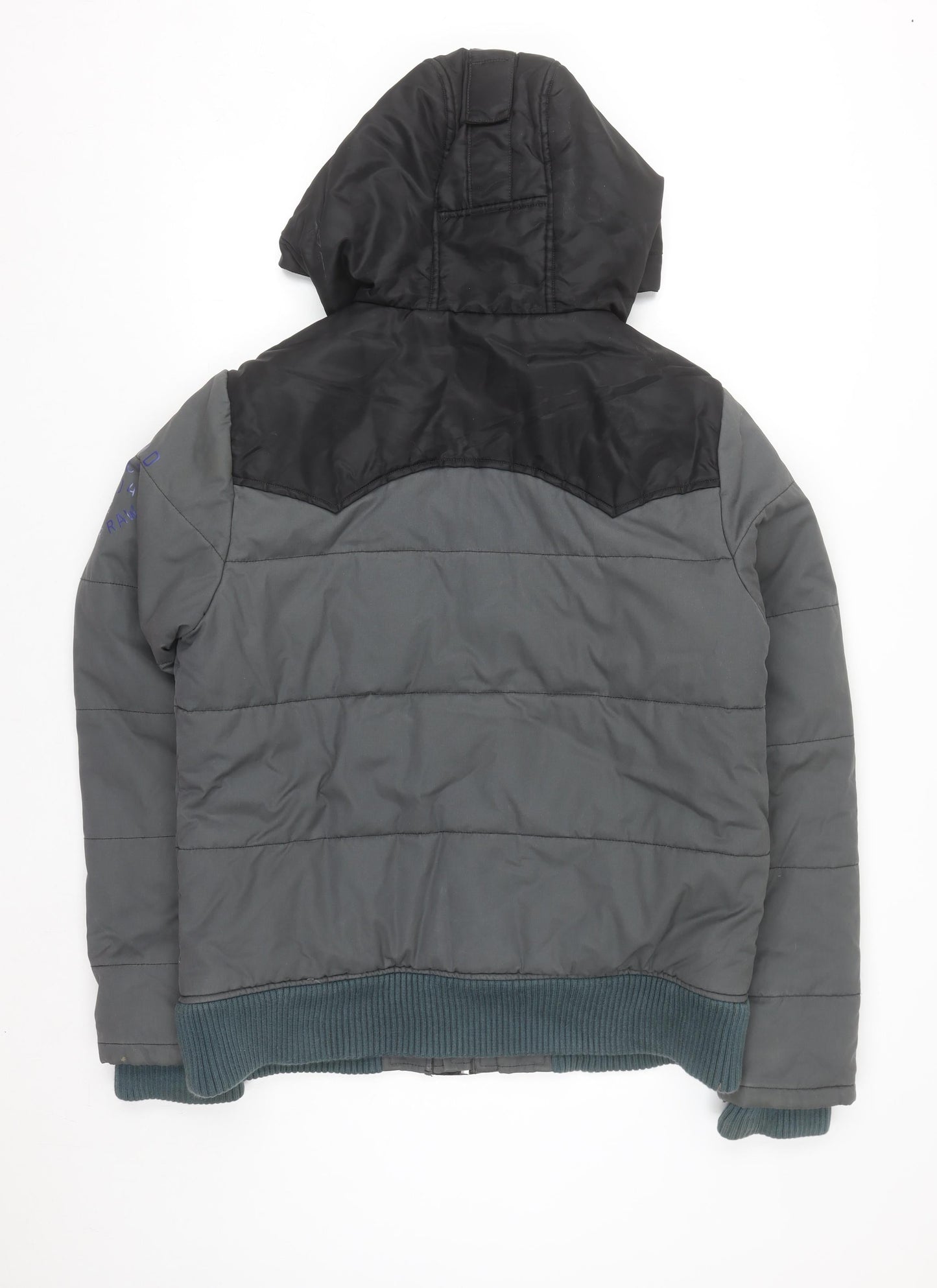 G-Star RAW Men's Grey L Hooded Puffer Jacket Lined Winter Coat