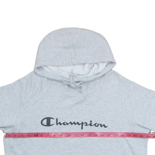 Champion Men's Grey Pullover Hoodie L Logo Fleece Sweatshirt