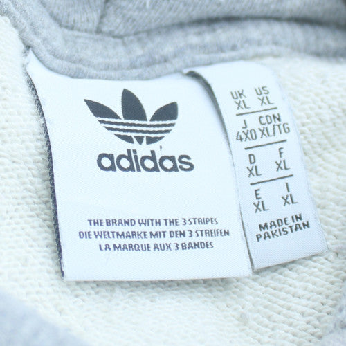 Adidas Mens Grey XL Pullover Hoodie with Logo and Kangaroo Pocket