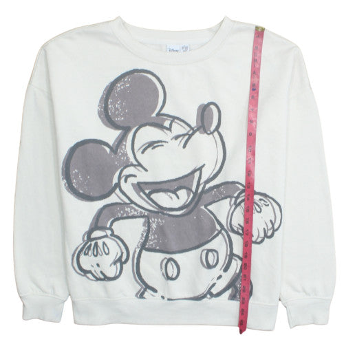 Disney Women White Mickey Mouse XL Pullover Sweatshirt