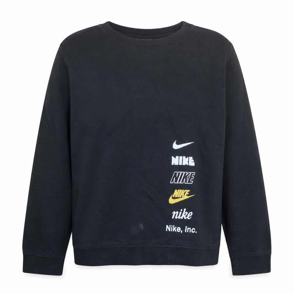 Nike Womens Black XL Sweatshirt Crew Neck Pullover Logo Print