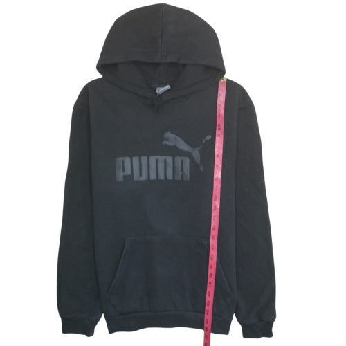 Puma Men's Black Pullover Hoodie L Logo Fleece Sweatshirt