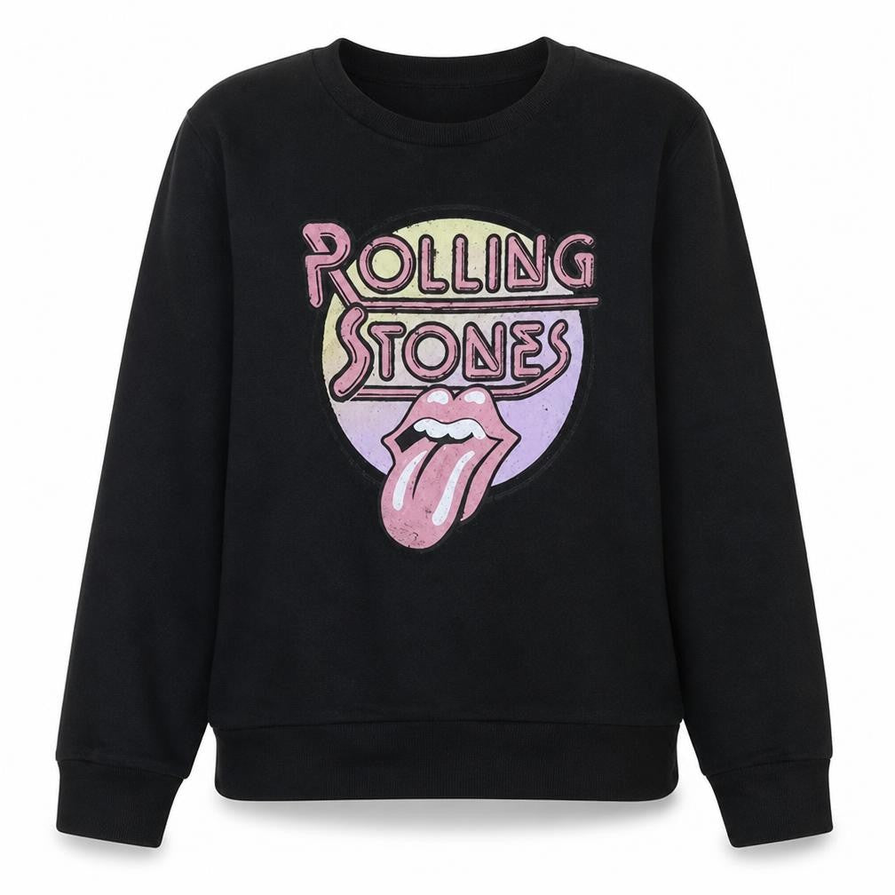 The Rolling Stones Womens Black Medium Pullover Sweatshirt