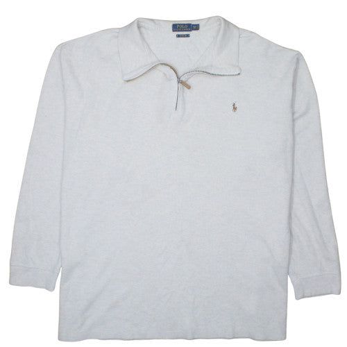 Polo Ralph Lauren Men’s Grey 3XLT Estate Rib 1/4 Zip Cotton Jumper