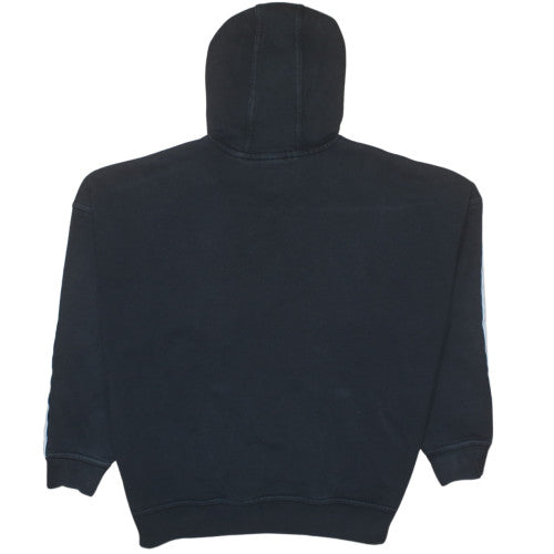 Adidas Womens Black Pullover Hoodie Size 8 Cotton Blend 3-Stripes