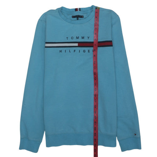 Tommy Hilfiger Boys Blue Crew Neck Pullover Sweatshirt Size 176 Regular Fit