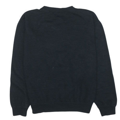 Fila Mens Black Sweatshirt M Crew Neck Pullover Logo Cotton Blend