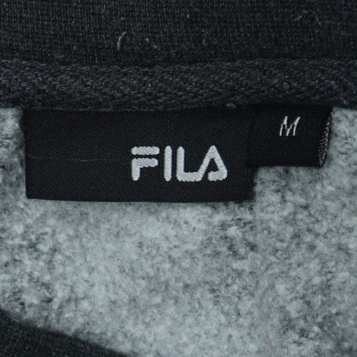 Fila Mens Black Sweatshirt M Crew Neck Pullover Logo Cotton Blend