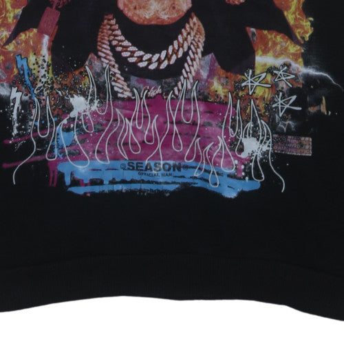 boohooMAN Men’s Black Graphic Skull Pullover Hoodie Size M