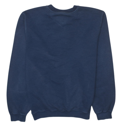 Nike Men Navy Blue V-Neck Classic Sweatshirt Size S Cotton Blend