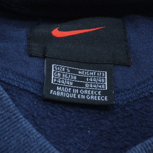 Nike Men Navy Blue V-Neck Classic Sweatshirt Size S Cotton Blend
