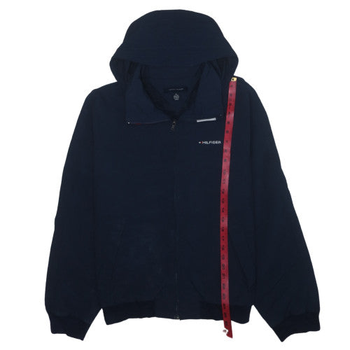 Tommy Hilfiger Men's Blue Hooded Windbreaker Jacket Size M