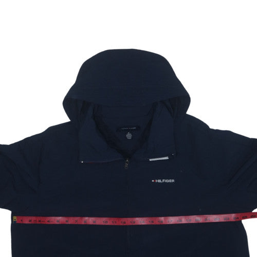 Tommy Hilfiger Men's Blue Hooded Windbreaker Jacket Size M