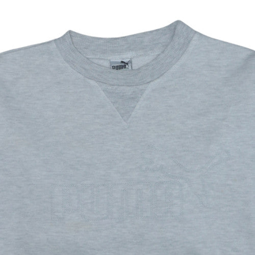 Puma Womens Grey Pullover Sweatshirt L Polyester Cotton Casual