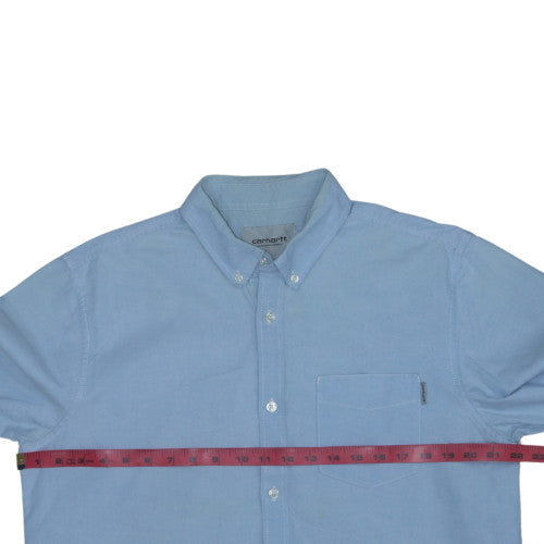 Carhartt Men Blue L Button-Down Long Sleeve Cotton Shirt