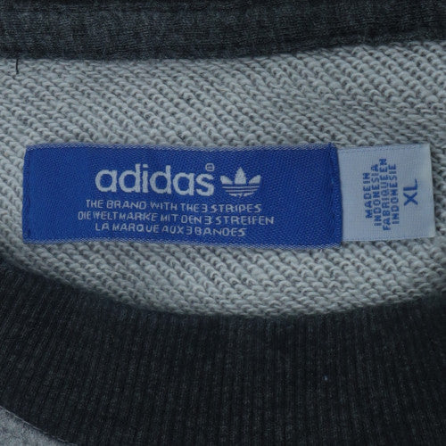 Adidas Mens Grey Crew Neck Sweatshirt XL Classic Casual Pullover