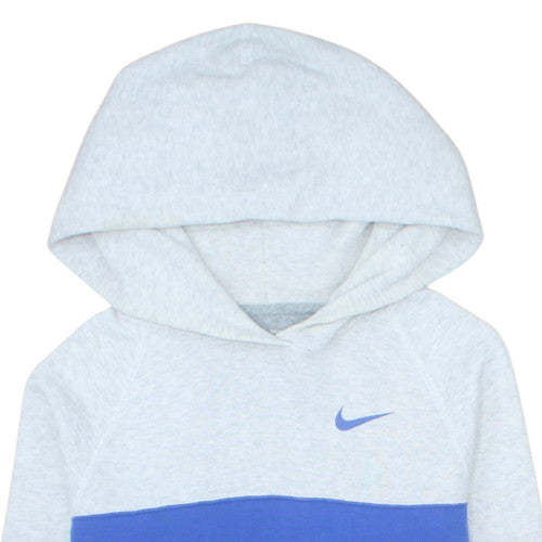 Nike Teens Blue Pullover Hoodie XS Regular Fit Fleece
