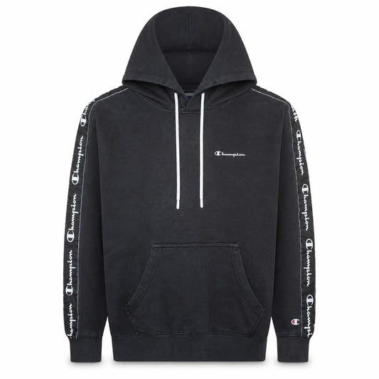 Champion Men’s Black Pullover Hoodie Medium Logo Sleeve Sportswear