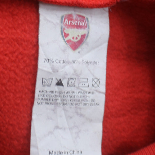 Arsenal Men Red Full Zip Hoodie L Cotton Blend Football Fanwear