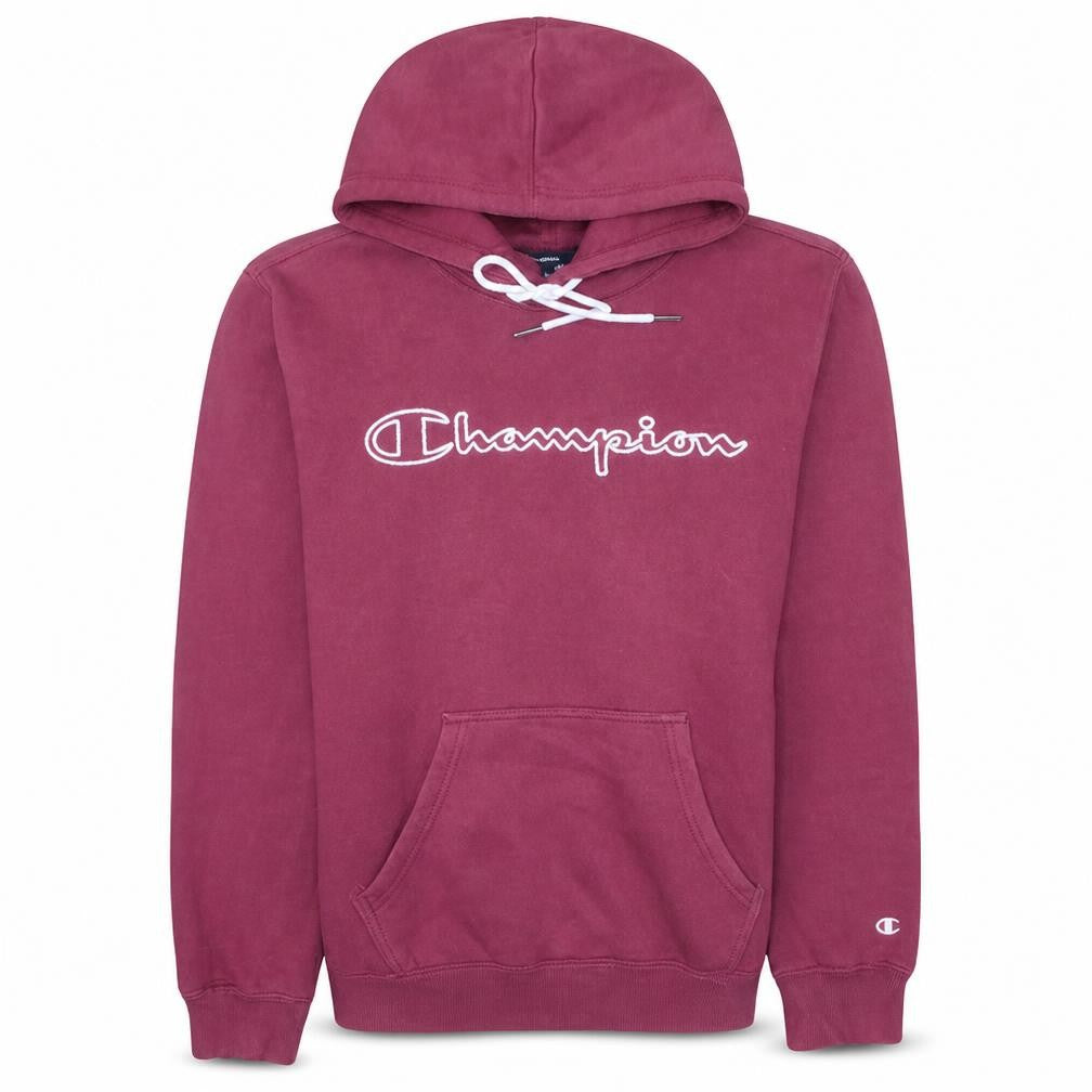 Champion Men's Red Pullover Hoodie Medium Logo Fleece Sweatshirt