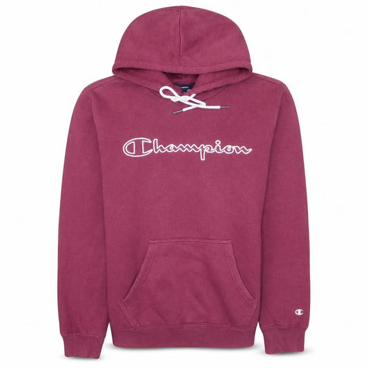 Champion Men's Red Pullover Hoodie Medium Logo Fleece Sweatshirt