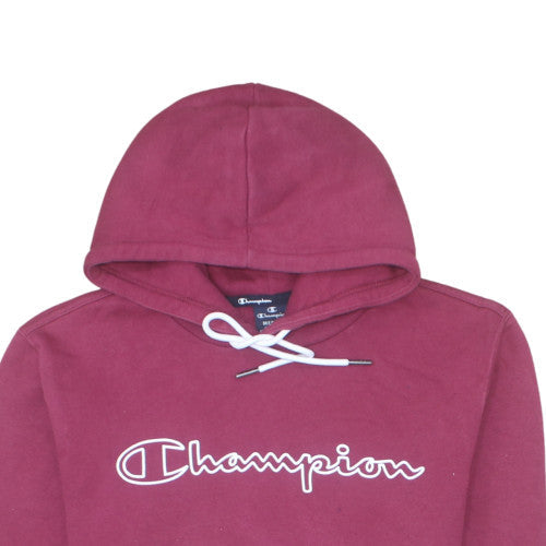 Champion Men's Red Pullover Hoodie Medium Logo Fleece Sweatshirt