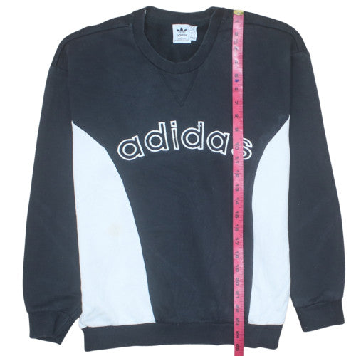 Adidas Women Black White Crew Neck Pullover Sweatshirt XS