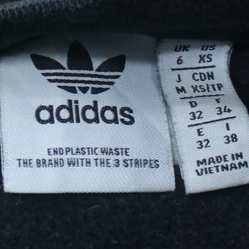 Adidas Women Black White Crew Neck Pullover Sweatshirt XS