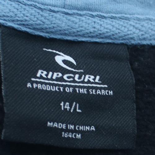 Rip Curl Teens Blue Colourblock Pullover Hoodie Size 14 L Cotton Blend