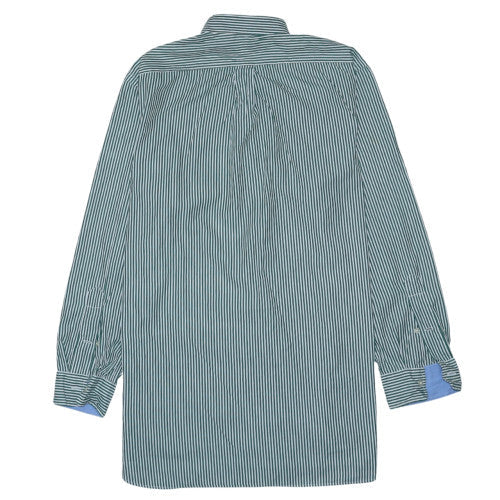 Ralph Lauren Men’s Green Striped Cotton Long Sleeve Regular Fit Shirt M