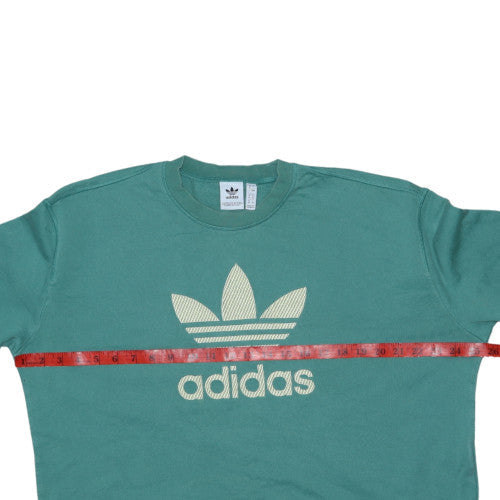 Adidas Women’s Green Cropped Logo Sweatshirt Size 8