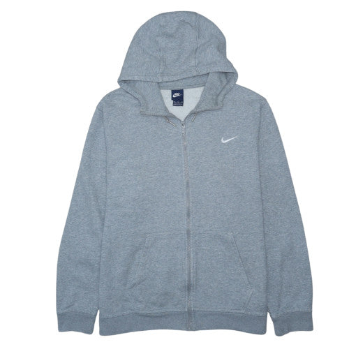 Nike Men's Grey Full Zip Hoodie 2XL Regular Fit Fleece