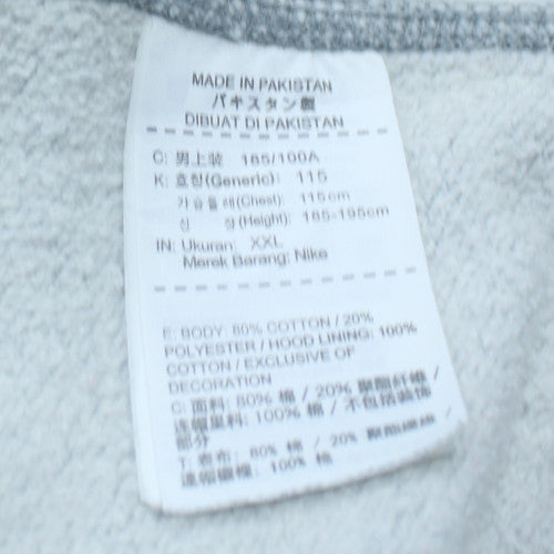 Nike Men's Grey Full Zip Hoodie 2XL Regular Fit Fleece