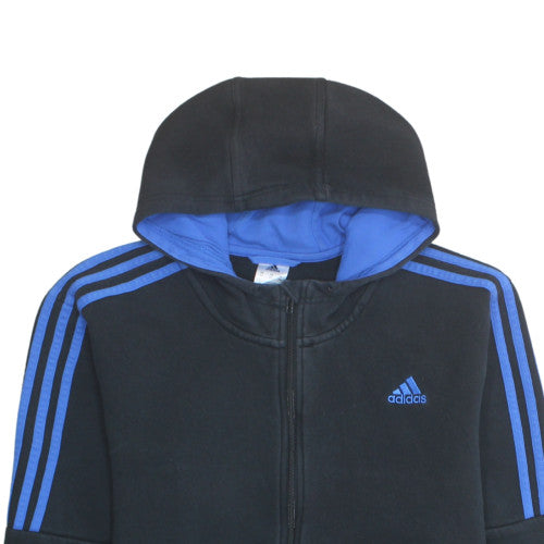 Adidas Men's Black 2XL Full Zip Fleece Hoodie with Logo