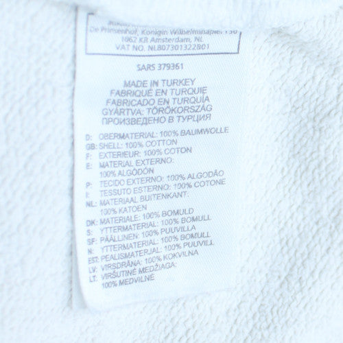 Adidas Men’s White Pullover Hoodie with Gold Stripes Size M