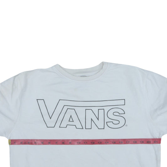 Vans Men's White Crew Neck Pullover Sweatshirt Size M