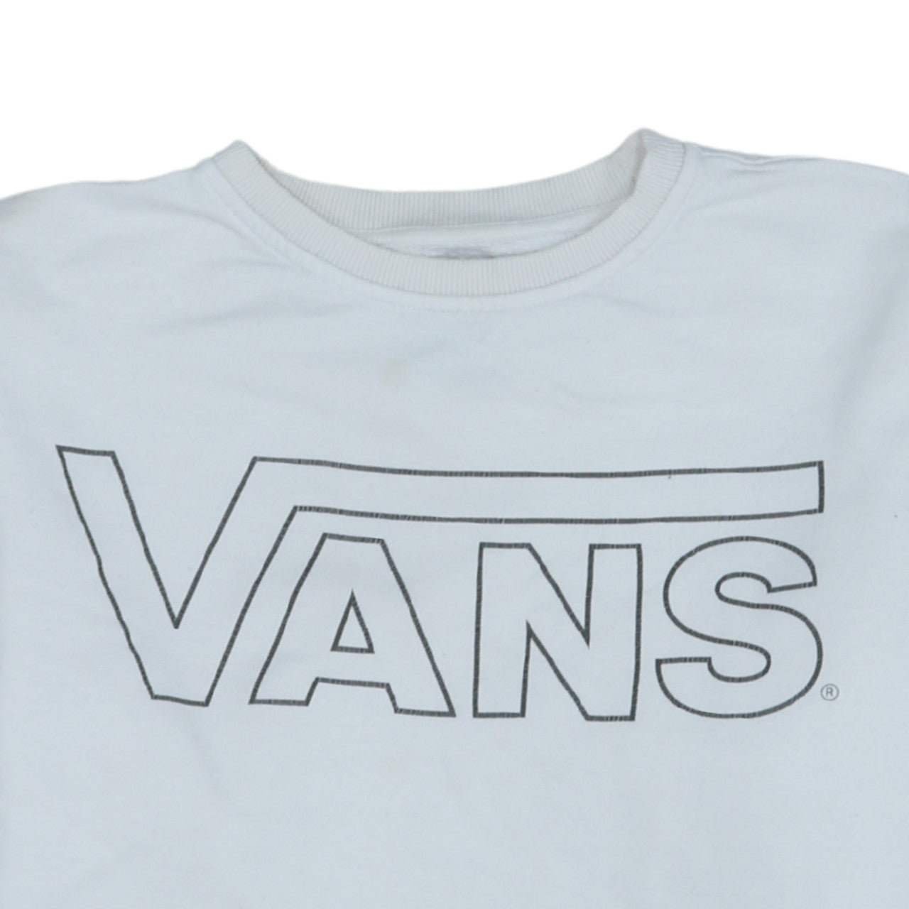 Vans Men's White Crew Neck Pullover Sweatshirt Size M