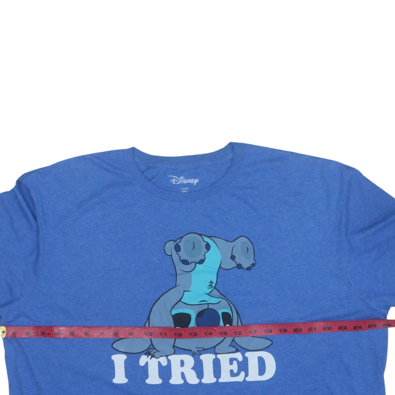 Disney Women’s Blue Stitch Graphic T-Shirt 2XL Short Sleeve Casual Top