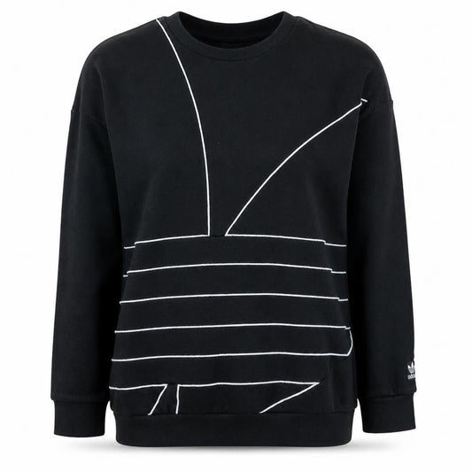 Adidas Women Black Crew Neck Graphic Pullover Sweatshirt Size 12