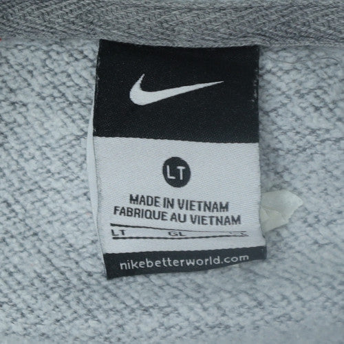 Nike Men’s Grey Pullover Hoodie L Regular Fit Fleece Sweatshirt