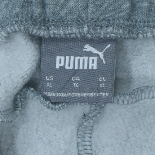 Puma Men Grey XL Fleece Jogger Sweatpants Activewear Trousers
