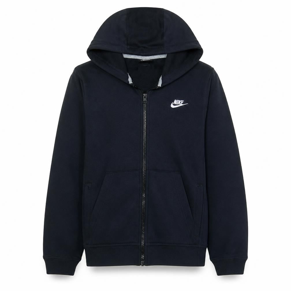 Nike Men's Black L Full Zip Hoodie - Fleece Cotton Blend