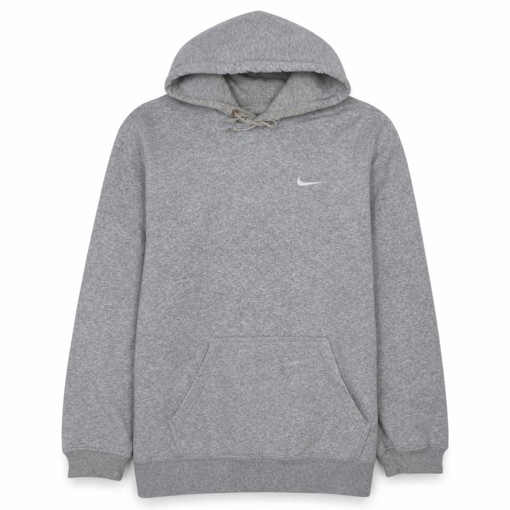 Nike Men's Grey Pullover Hoodie Size L Regular Fit Fleece Sweatshirt