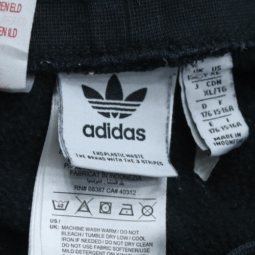 Adidas Boys Black Jogger Trousers XL 15-16 Years Cotton Blend Activewear