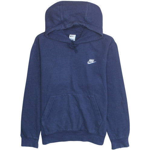 Nike Men's Blue Pullover Hoodie Small Logo Fleece Sweatshirt