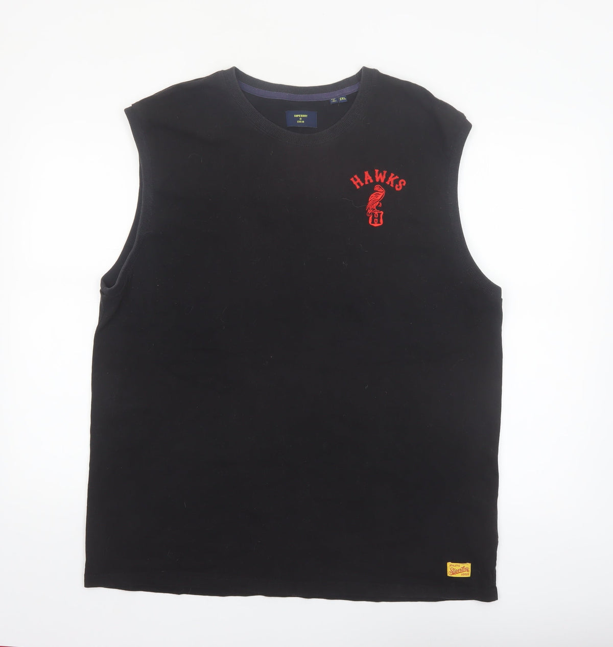 Superdry Men's Black 2XL Sleeveless Crew Neck Harajuku Hawks Top